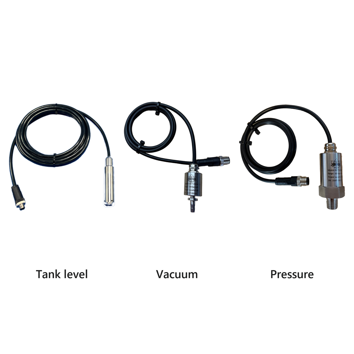 Tank level, vacuum and pressure sensors
